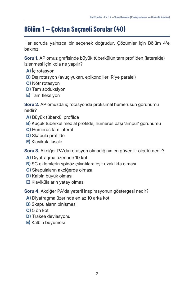 Ek E.2 · Radyografik Pozisyonlama ve Görüntü Analizi — Sayfa 2